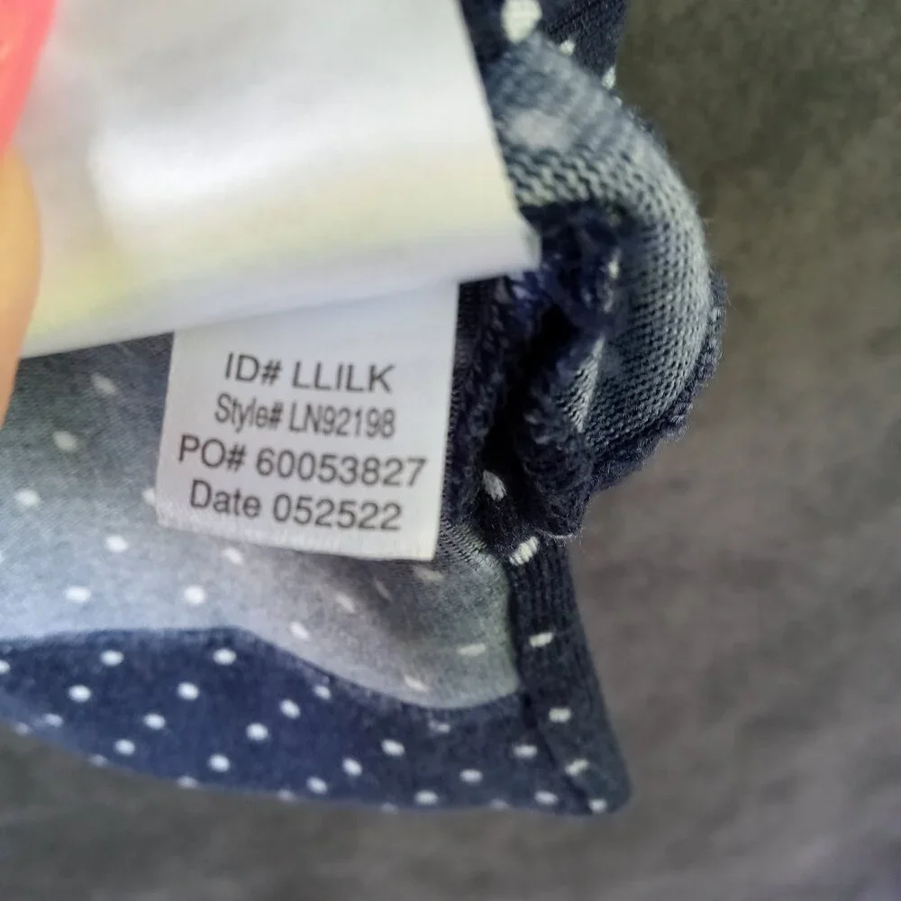 Lauren‎ Ralph Lauren Women's Blue Polka Dot Luxury Logo Top/Pajama Top Size M